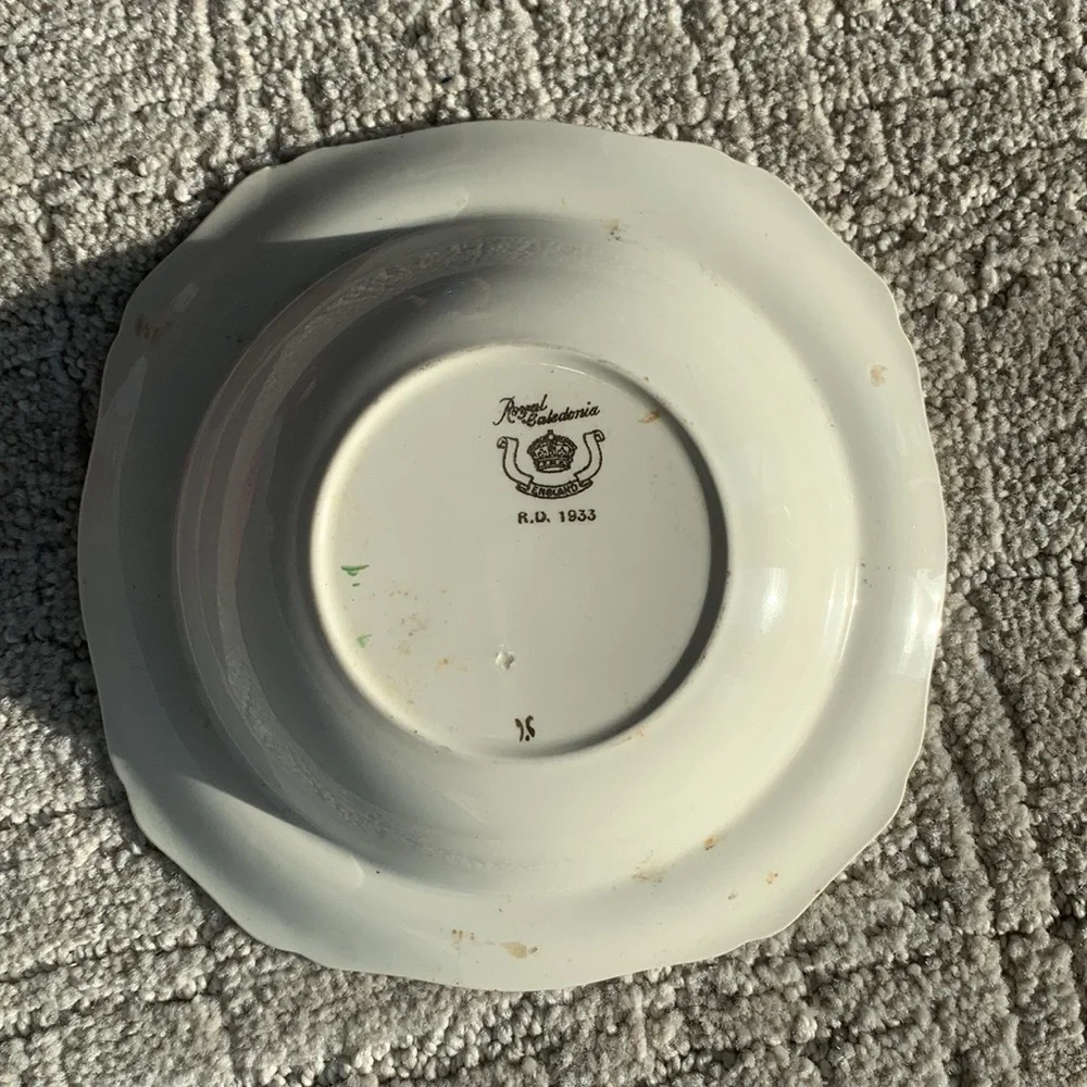 Antique 1933 Handpainted English Bowl Grannycore Grandma Aesthetic